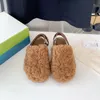 Designer Sandaler Nya Fussbett Patch Slingback Sandaler Rund Öppen tå lädergummisula Sole Slip On Flats Womes lyxdesigners Casual Lamb Pur Shoes With Box