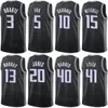 Printed Man Youth Basketball City Sasha Vezenkov Jersey 7 JaVale McGee 00 Jeremy Lamb 26 Chris Duarte 3 Trey Lyles 41 Colby Jones 20 Statement Icon Black Purple Blue