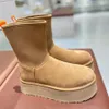 Australia w classic dipper boots tazz slippers mustard seed tasman slippers mini platform boot sheepskin fur warm mens womens kids ugglie slippers C111501