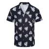 Camisa de grife masculina Camisas de botões estampadas Camisas de boliche florais Camisas casuais masculinas slim fit vestido de manga curta camiseta havaiana D1