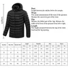 Męskie Parkas Winter Jackets męskie kurtki na dół Kurtki dla mężczyzn ciepły płaszcz zewnętrzny USB Electric Ogrzewanie Kobiety Para Kurtki z kapturem Oważne S-2xl 231115