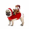 Köpek Giyim Noel Binicilik Kostüm Noel Baba Köpek Kedi Cosplay Kostümler Parti Binicilik Palto Kıyafet Xmas Kış Evcil Hayranlar Yelek 231114