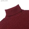 Men's Sweaters Men Pullover Top Winter Turtle Neck Long Sleeve Thick Warm Sweater Slim Pullover Twist Knitwear Elasticity Knitwear Men Clothing Q231115