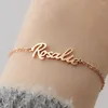 Bracelets à maillons Nom personnalisé Bracelet élégant pour femmes Couleur Or Lettre personnalisée 316L Bijoux en acier inoxydable Cadeau Support Drop