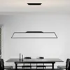 Chandeliers Black Long LED Restaurant Chandelier Modern SIMPLE TABLE LIGHT DELUXE BAR LIGHTING 42W Office Lights 90-260V