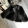 Premium Pu leder Spleißen Faux Fuchs Pelz Jacken Jungen Mantel 2023 Neue Herbst Winter Motorrad Trend Mantel Mädchen Jacke