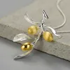 Set di gioielli da sposa Divertenti set di gioielli con rami di foglie di ulivo e frutta con orecchini pendenti Collane con ciondolo per donne Gioielli in argento sterling 925 231115