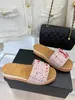 Slides Designer Women Platform Slide Women Slippers Designer Wedge Pattern Embrofroidery C Letters Beach Slies Casual Slides Flip Flops Ladies Platform Bottom 35-41