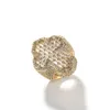 Gioielli da uomo con anello trasversale Hip Hop Anelli in oro ghiacciato con diamanti alla moda di alta qualità