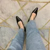 Dress Shoes 2023 Fashion Lexury Cowhide Kitten Heel Pumps Pointed Toe Shallow Cuthigh Heels Simple Commuter Elegant Stilettoes Women