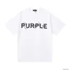 Designer Mode Vêtements Tshirt Luxe Hommes Casual Tees Violet Marque Simple Couleur Unie Lourd Imprimé Poids Élevé Double Fil Pur Coton À Manches Courtes Tshirt Hommes W