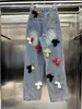 デザイナーレディースニュージーンズファッションカジュアルパンツ高品質のストレートパンツ刺繍パターンブランドジーンズHI-Q