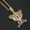 Pendant Necklaces Iced Out Chain 18K Gold Plated Bling CZ Simulated Diamond Color Frog Hip Hop Necklace For Men Charm Jewelry Morr22