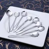 Coffee Scoops 8Pcs Flower Spoon Set Small Teaspoon Cute Ice Cream Dessert Silver Gold Stainless Steel For Tea 230414
