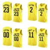 Collin Sexton Camisetas de baloncesto para niños Lauri Markkanen Mike Conley Bojan Bogdanovic 2023/24 ciudad amarilla Hombres Mujeres Camiseta juvenil