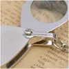 Party Favor Mini Pocket Key Ring Magnifying Glasses Lens 8X Folding Portable Magnifier Keychain Carry Metal Reading Map Word Eye Lou Dhulz