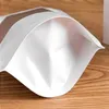 100 stks/set Afsluitbare Zakken Wit Kraftpapier Stand Up Rits Zakje Hersluitbare Voedsel Verpakking Zak met Venster Poock