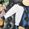 Casa roupas bebê menina pijamas conjunto de algodão camisa + calça 2 pçs primavera verão criança sleepwear botão manga longa bebê casa terno roupas r231115