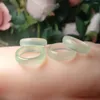 Klusterringar 6mm bredd transparent ljus frukt grön minoritet agat chalcedon ring inner diameter 17-18mm droppe 10 st/parti