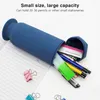シリコンジッパーペンシルケースクリエイティブカップ付きペン型メイクアップブラシホルダー防水デスクトップオーガナイザー