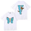 VLone New Brand Imprimé Chemises Men and Women Of Neck Casual T-Shirts Classic Fashion Trend For Street Street Hip-Hop Cotton Pullover