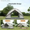 Tendas e abrigos ao ar livre Doub Layer Silver Coated Picnic Tent Camping Automático Dobrável Portab Impermeável Sunproof Quick Open Tent Q231115