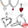 925 Sterling Silver Berlock passar Pandora Me-serien Armband ME Wire Heart Medaljong Silver Berlock Vacker flickpresent