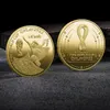 2022 Мировой футбольный кубок памятной монеты, трехмерный рельеф-металлический маркировочный значок