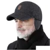 Andere Modeaccessoires Snapbacks Winter Baseballmütze für Männer Einstellbar Warm Outdoor Sport Golf Hüte Vater S Ohrstöpsel Dicker L221 Dhto8