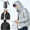 Parkas pour hommes Doudoune d'hiver mince pour hommes à la mode chaud pliable imperméable coupe-vent respirant vêtements d'extérieur grande taille hommes veste à capuche L231115