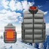 Jagende jassen winter zelfverwarmend vest mannen stand-up kraag verwarmen naar beneden elektrische usb veilige intelligente constante temperatuur warmte