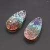 Pendant Necklaces 1pcs Natural Stone Water Drop Shape Resin For Jewelry Making Necklace Earring Women Gift Size 22x42mm