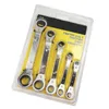 Freeshipping5Pcs Wrench Set Of Tools Chromium Alloy Steel Dual Purpose Ratchet Ring Spanner Wrench Repair Kit Ijgri