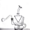 Heißer Verkauf Shisha Glas Wasserpfeife Bong Dabber Rig Recycler Wasserbongs 10mm weiblicher Aschefänger Bong mit männlichem Glasölbrennerrohr und Schüssel