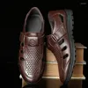 Sandals Classic Men's Summer Summer Men Men Men Shoes أصلي جلد كبير الحجم في الهواء الطلق روماني