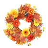 Декоративные цветы автомобиль гриль рождественский венок зимний приветственный знак двери Осень солнце хризантемы на День Благодарения