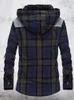 Hommes costumes Blazers chemises personnalisées pour hommes polaire épais chaud à capuche Plaid pur coton militaire décontracté mode fait à la main Chemise Homme 231114