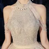 2023 Dubaï luxe une ligne robes de mariée paillettes manches longues glands Plus la taille chapelle train chérie robe de mariée paillettes robes de mariée sur mesure