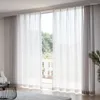 Curtain Nordic Pastoral Style Fashion Trend Half Shading Yarn Solid Color Simple Modern Light Thin