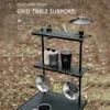 Camping Lantern Camping Table Hanging Rack Shelf Desktop Lantern Pole Stand Löstagbar hängare med Lantern Hook för vandringsfiske Picknick BBQ Q231116