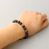 Strang Blauer Sandstein Perlen Vergoldet Hexagon Charm Verstellbares Armband Für Frauen Yoga Chakra Spirituelle Meditation Großhandel