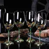 ワイングラスエナメルカラーアイリスリードフリークリスタルワイングラスセットクリエイティブゴブレット愛のウェディングギフトのためのウェディングワイングラスQ231115