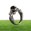 925 Bijoux en argent sterling fausse agate noir crusader fleur à la mode hommes Ring7006953