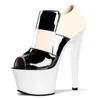 Dress Shoes Women 17cm High Heels 7cm Platform Nightclub Pumps Lady Wedding Bridal Stiletto Plus Size Chunky Peach