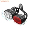 Bike Lights Cycling Bicycle Front Rear Light Set USB Charge Headlight MTB Waterproof Taillight LED Lantern Accessories 231115