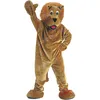 Simulatie Brown Lion Mascot Costuums Kerst Halloween Fancy Durk CiToon Character Karakter Carnival Kerstreclame Verjaardagsfeestje Kostuum Outfit