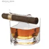 Vinglas med whisky Creative Wine Crystal Glass Square Cigar Cup Thicked Bottom Y Cup Spirit Glass Cup Q231115