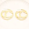 Vintage Designer Hoop Earrings for Women Girls Luxury Gold Geometric Big Circle Ear Studs Alla hjärtans dag gåva olika perfekt