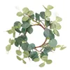 Decorative Flowers Artificial Wreath Decorations Eucalyptus Leaves Tabletop Decor Spring Summer Candle Holder For Window