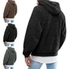 Mens Hoodies Sweatshirts Winter Solid Color Fluffy Wool Hooded Coat Pullover Warm Sweatshirt Velvet Fleece tröja 231114